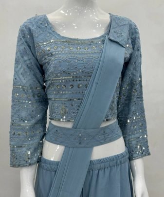 New Designer Party Wear 3 Pis Set With Belt