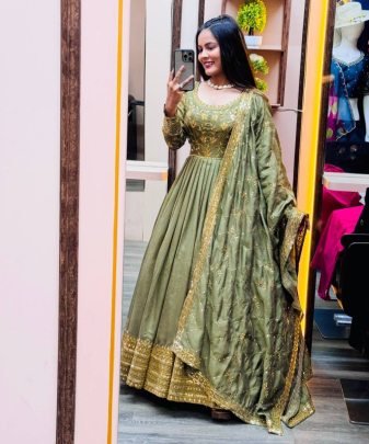 New Designer Party Wear Fancy Gown With Dupatta