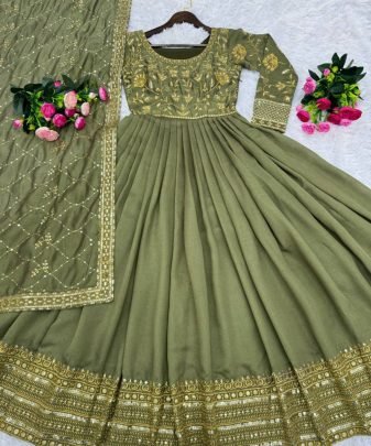 New Designer Party Wear Fancy Gown With Dupatta