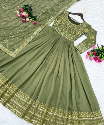 New Designer Party Wear Fancy Gown With Dupatta