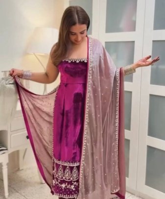 New Designer Party Wear Heavy Viscose Velvet 3 Pis Suit Set