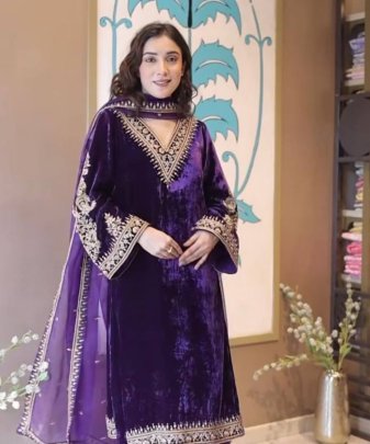 New Designer Party Wear Heavy Embroidery Sequence Work 3 Pis Suit Set