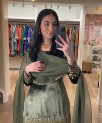 New Designer Party Wear Heavy Viscose Velvet Top With Sharara