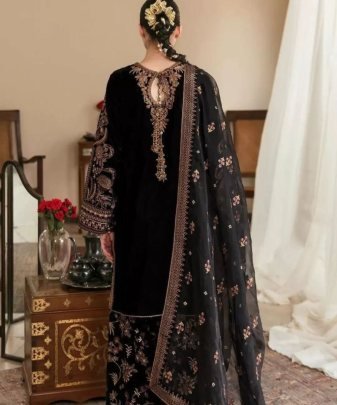 New Designer Party Wear Heavy Viscose Velvet Top With Pent