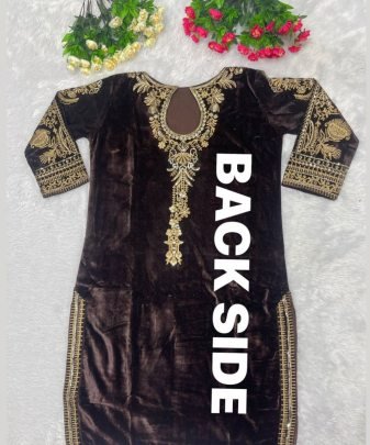 New Designer Party Wear Heavy Viscose Velvet Top With Pent