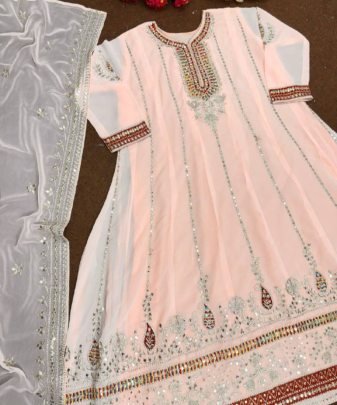 New Designer Party Wear Heavy Georgette Gown With Dupatta