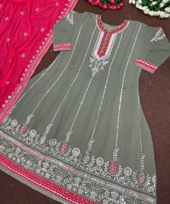 New Designer Party Wear Heavy Georgette Gown With Dupatta