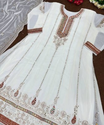 New Designer Party Wear Heavy Georgette Gown With Dupatta