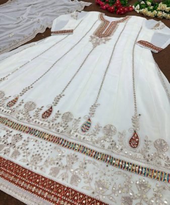 New Designer Party Wear Heavy Georgette Gown With Dupatta