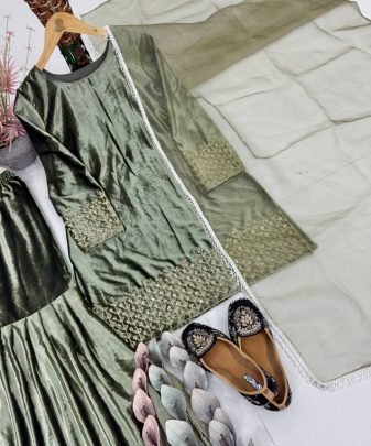 New Designer Party Wear Heavy Viscose Velvet Top With Sharara