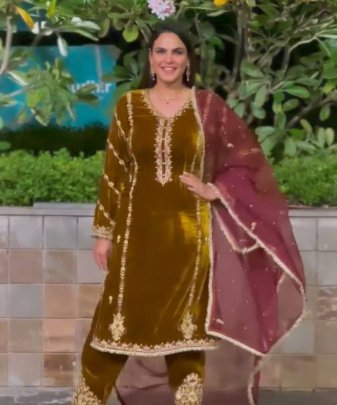 New Designer Wear Heavy Chine Stitched Work 3 Pis Suit Set