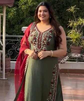 New Designer Wear Heavy Embroidery Sequence Work 3 Pis Suit Set