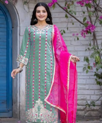 New Designer Wear Heavy Embroidered Sequence With Heavy Hand Work Pakistani Suit Set