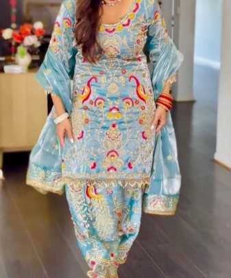 New Designer Wear Heavy Embroidery Chine Sequence Party Wear Collection