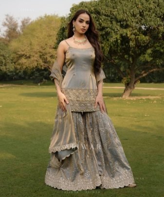 New Designer Wear Heavy Jimmy Choo Organza 3 Pis Suit Set