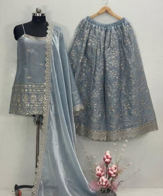 New Designer Wear Heavy Jimmy Choo Organza 3 Pis Suit Set