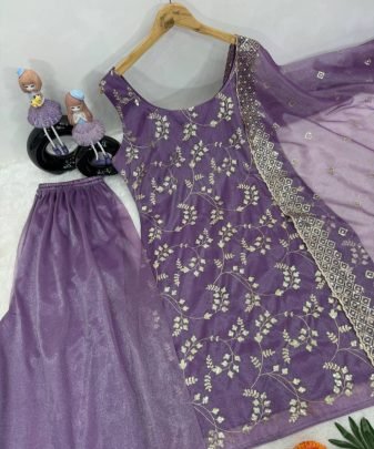 New Designer Wear Heavy Jimmy Choo Organza 3 Pis Suit Set