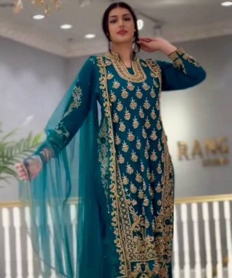 New Designer Wear Heavy Work 3 Pis Suit Set