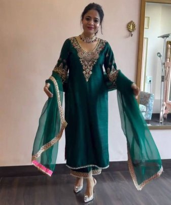 New Designer Wear Heavy Work 3 Pis Suit Set