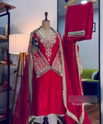 New Designer Wear Heavy Work 3 Pis Suit Set