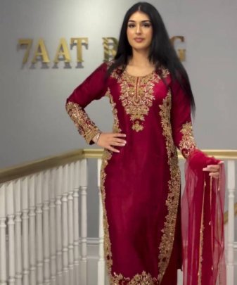 New Designer Wear Heavy Work 3 Pis Suit Set