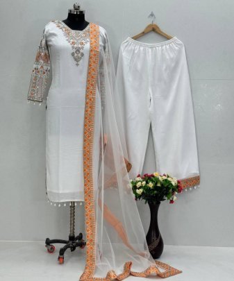 New Designer Wear Heavy Work 3 Pis Suit Set