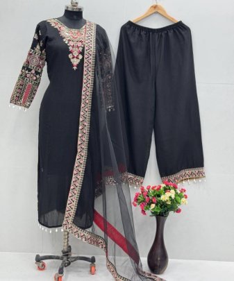 New Designer Wear Heavy Work 3 Pis Suit Set