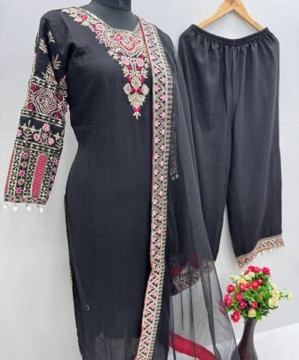 New Designer Wear Heavy Work 3 Pis Suit Set