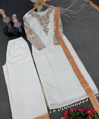 New Designer Wear Heavy Work 3 Pis Suit Set