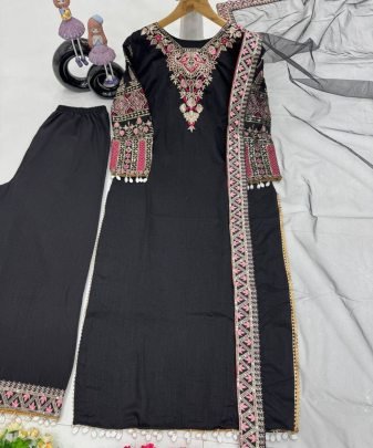 New Designer Wear Heavy Work 3 Pis Suit Set