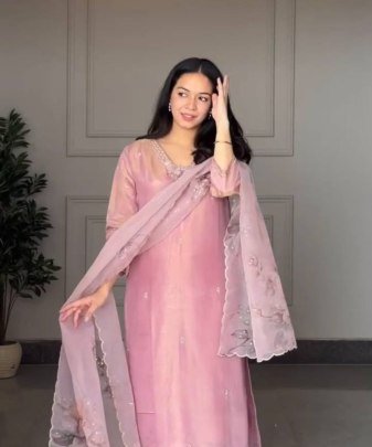 New party Wear Pitch Embroidery Work Top Tent with Printed Dupatta