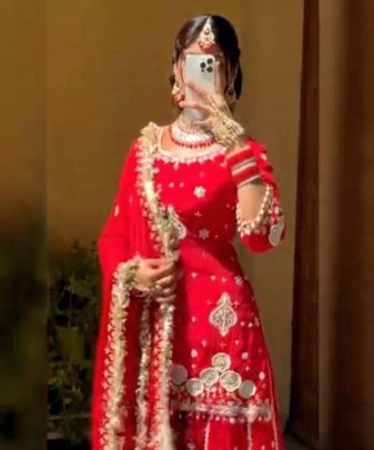 Party Wear Heavy Fuax Georgette Embroidery Sequence Work 3 Pis Suit Set