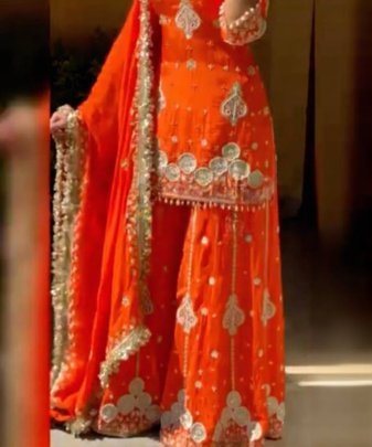 Party Wear Heavy Fuax Georgette Embroidery Sequence Work 3 Pis Suit Set