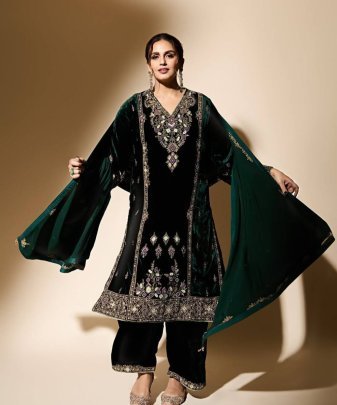 Party Wear Heavy Viscose Velvet Top  Palazzo With Duptta